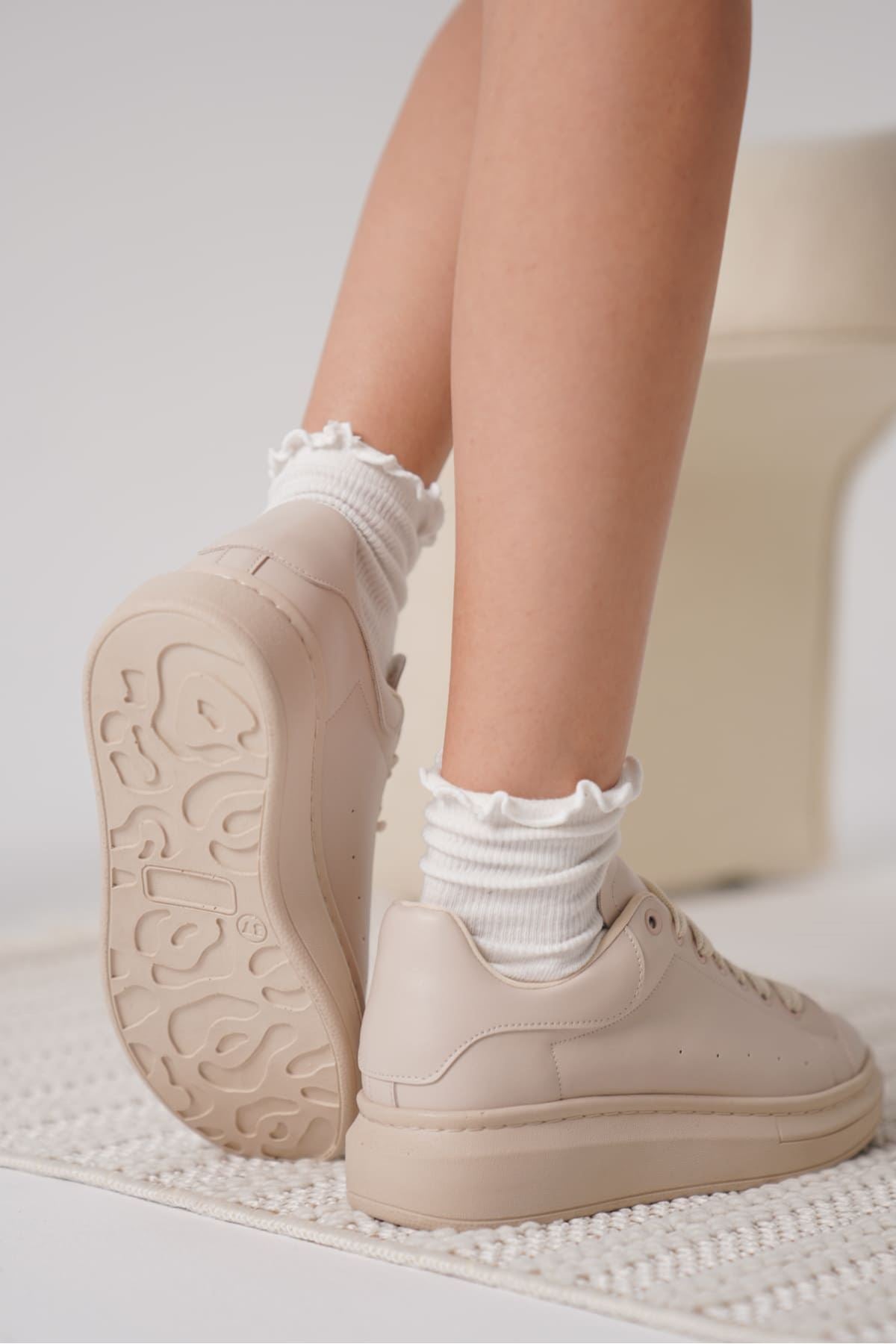 Samira Premium Orthopedic Beige Women's Sneakers