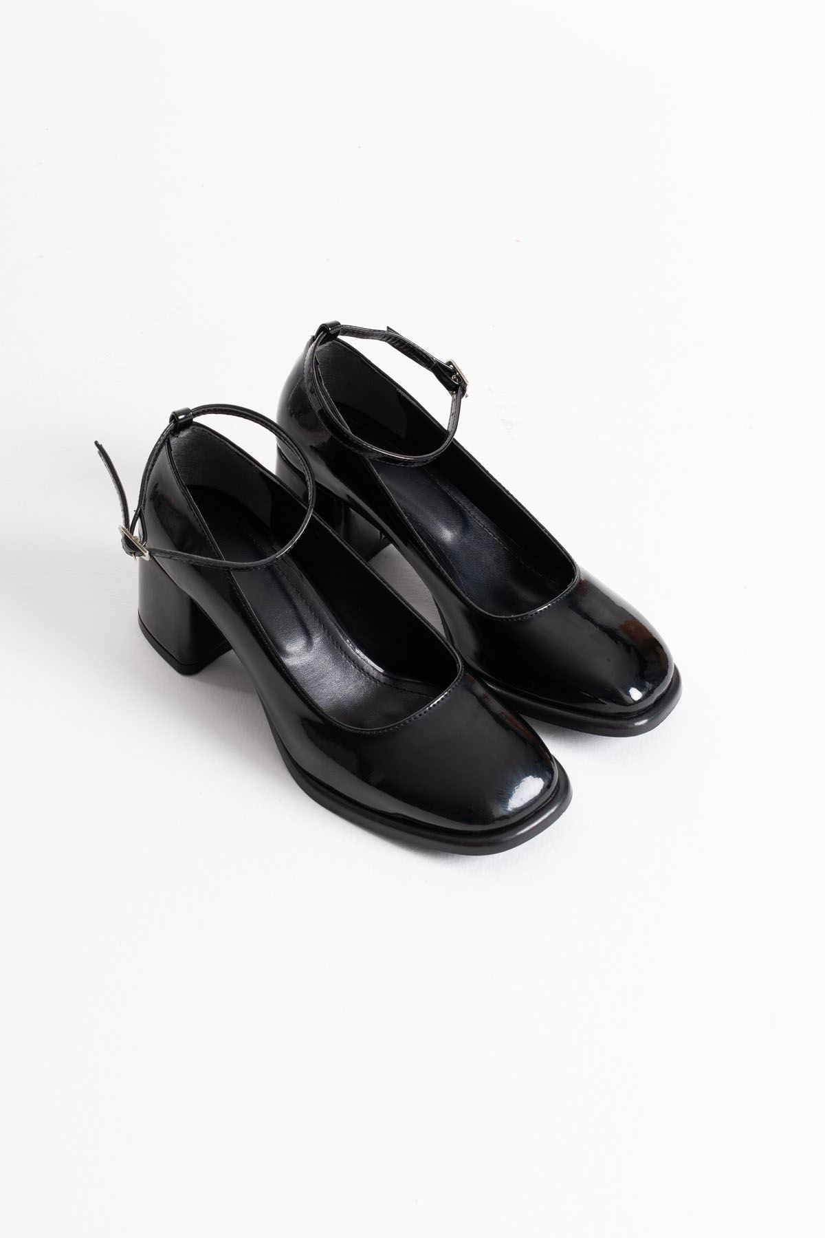 Sansa Premium Black Patent Leather Women's High Heels