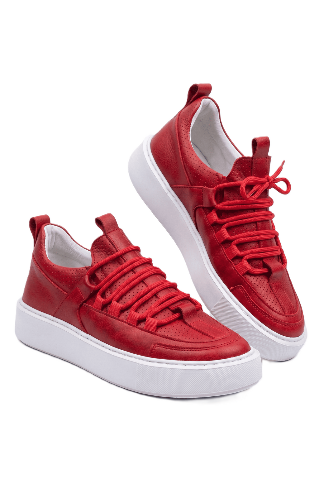 ZRC159 Premium Bağcıklı Ortopedik Erkek Sneaker Kırmızı
