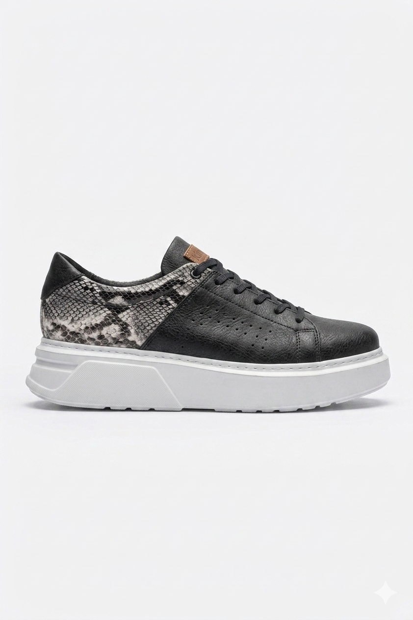 Sauerbergg Yüksek Kalite Bağcıklı Kalın Taban Erkek Sneaker Antrasit
