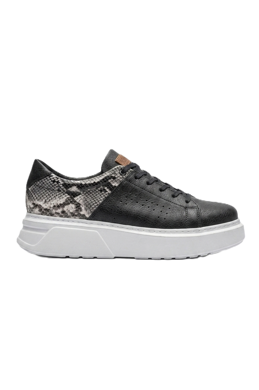 Sauerbergg Yüksek Kalite Bağcıklı Kalın Taban Erkek Sneaker Antrasit