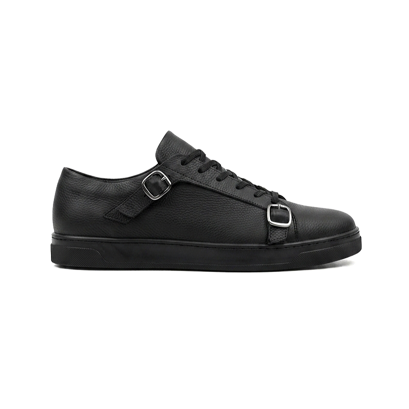 ZRC191 Yüksek Kalite Kemer Detaylı Şık Günlük Erkek Sneaker Siyah