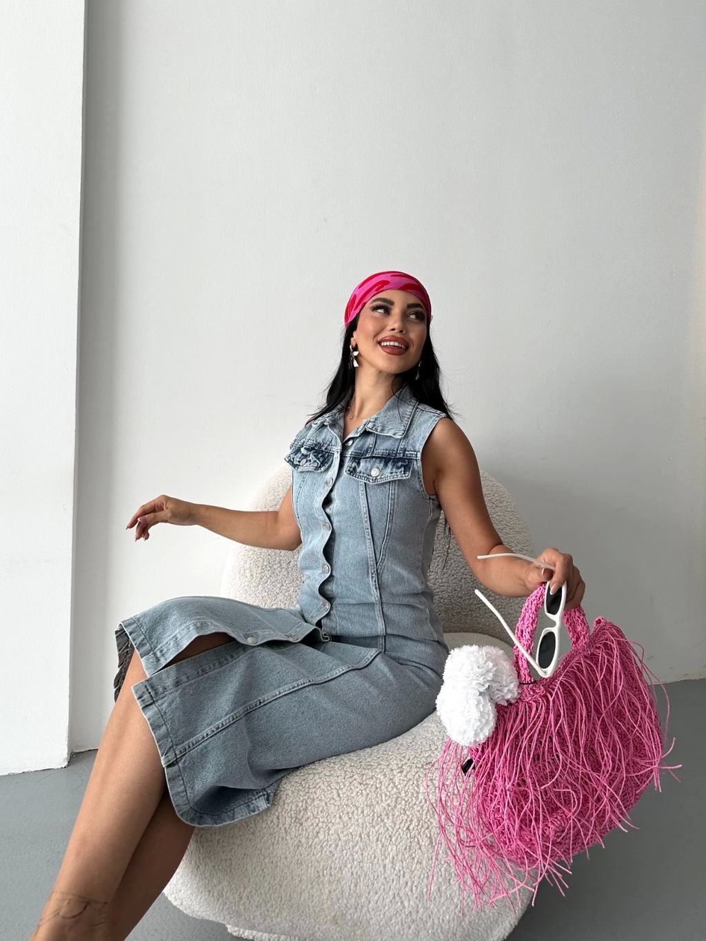 Sıfır Kol Kar Yıkama Tunik Ceket Mavi