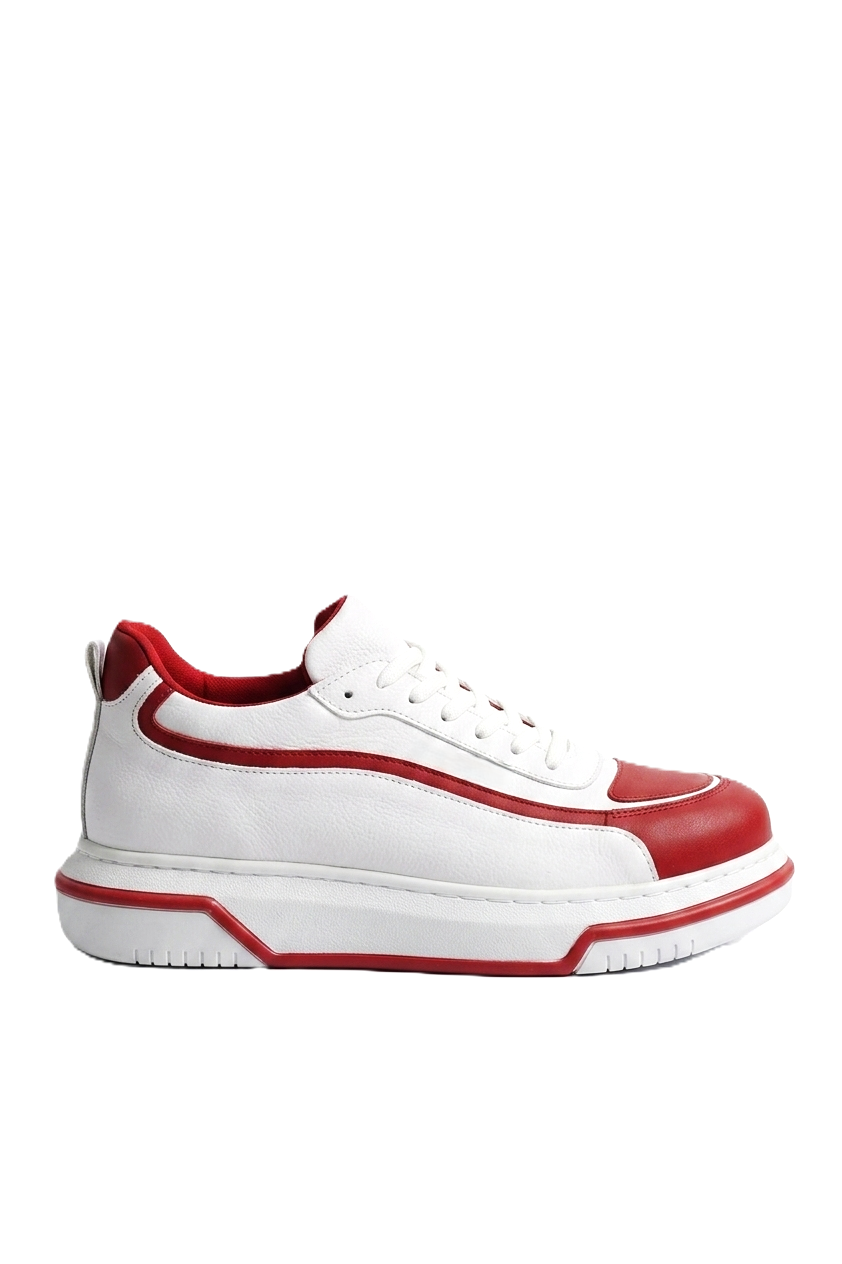 ZRC241X Yüksek Kalite Ortopedik Taban Bağcıklı Erkek Sneaker Beyaz Kırmızı