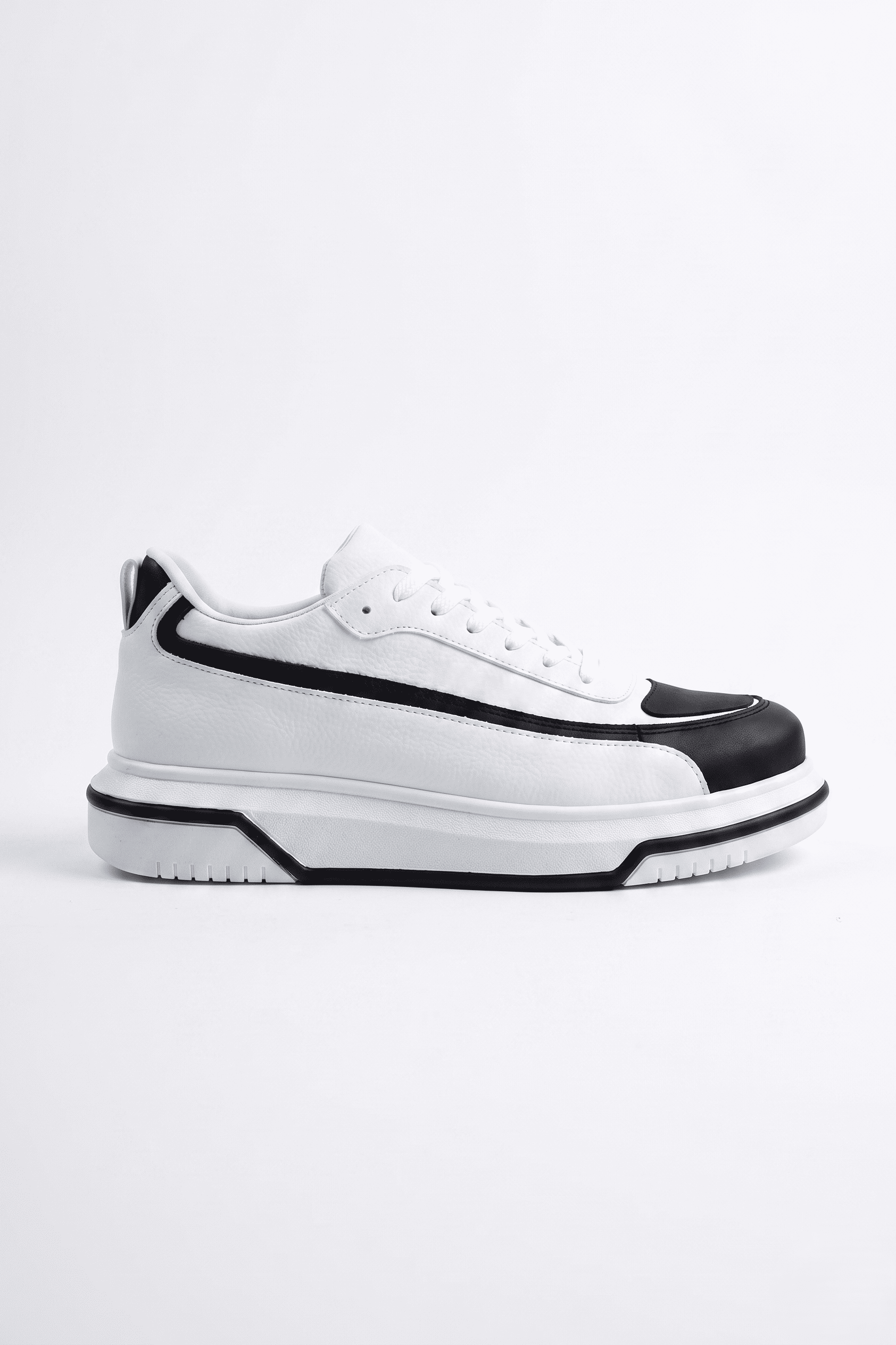 ZRC241X Yüksek Kalite Ortopedik Taban Bağcıklı Erkek Sneaker Siyah Beyaz