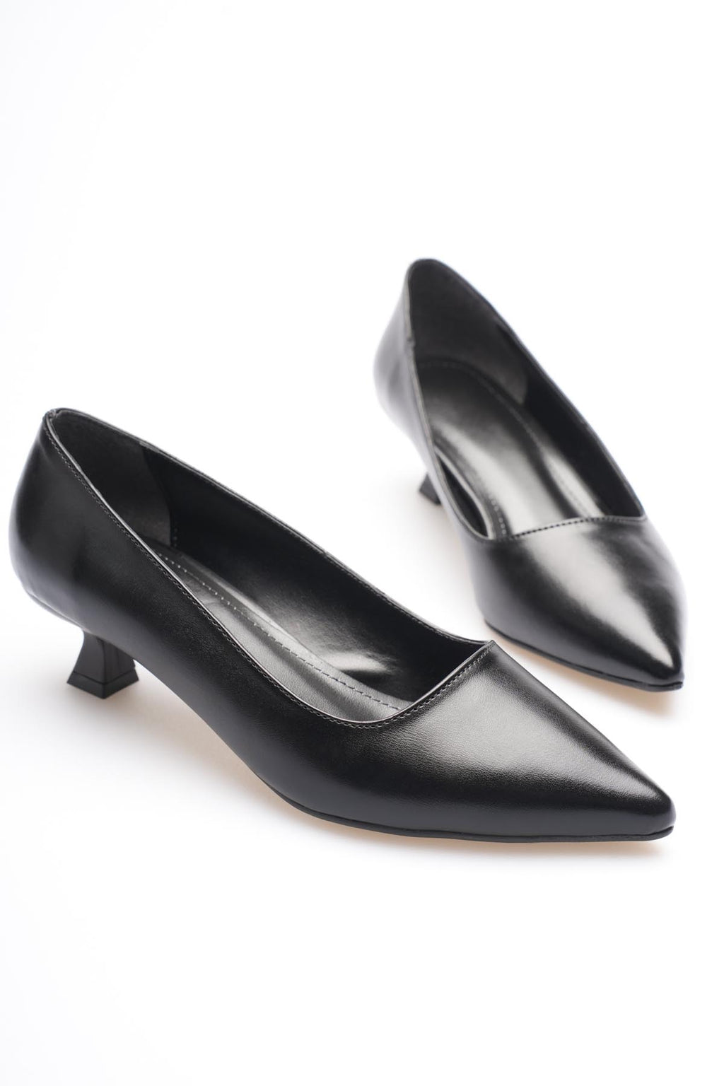 ZR20MS03 Premium Siyah Kadın Günlük Kısa Topuklu Stiletto