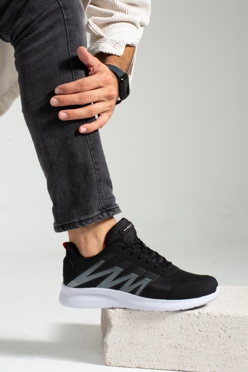 Rich003Skin Comfortable Waterproof Black White Unisex Sneakers