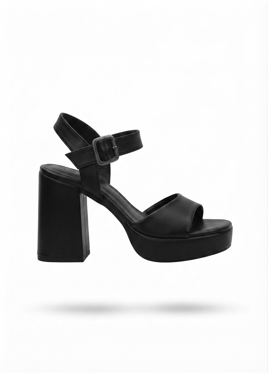 Sody Exclusive Siyah Platform Topuklu Sandalet 9 cm