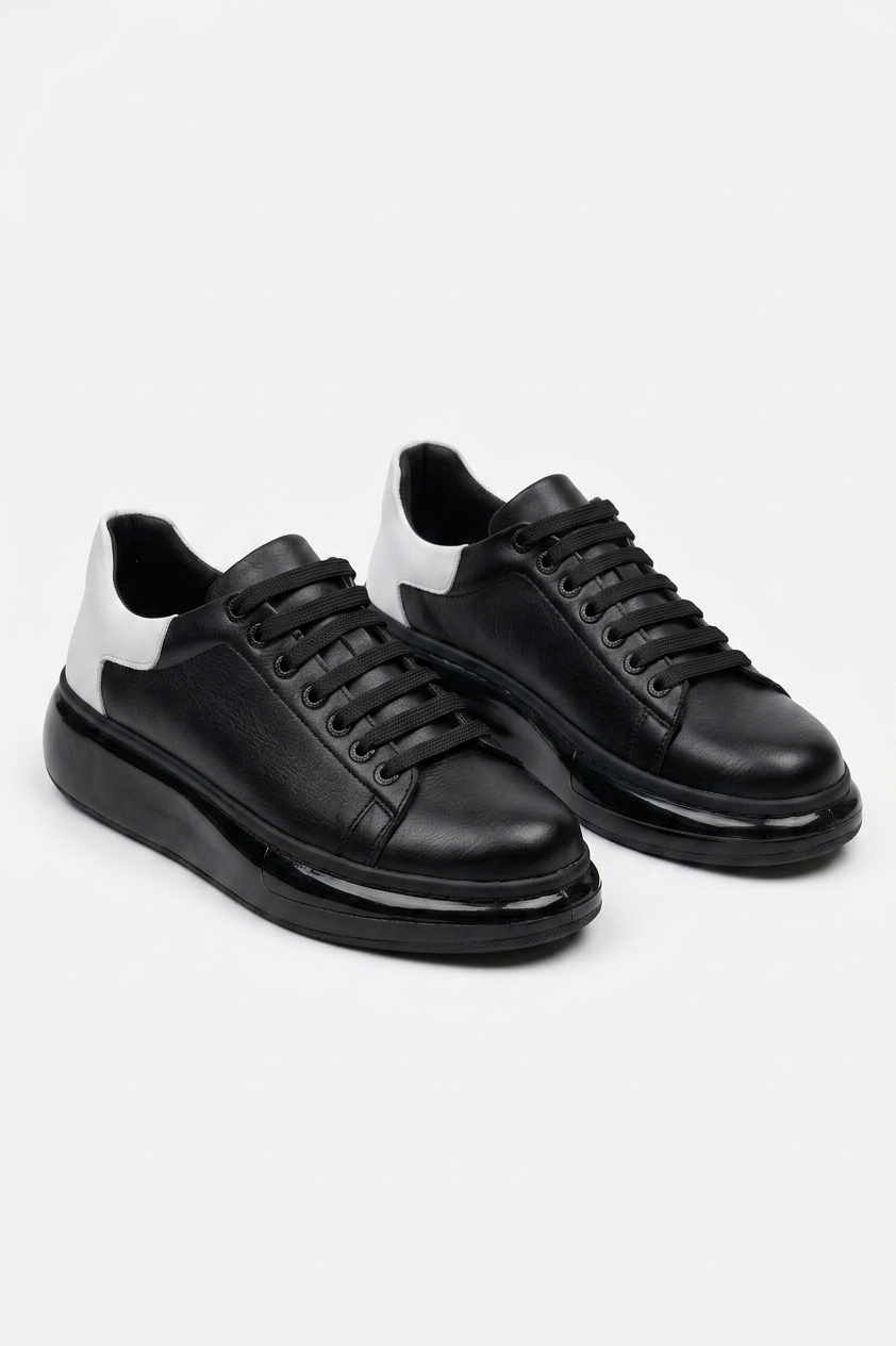 ZRC295 Yüksek Kalite Air Kalın Taban Erkek Sneaker Siyah Arkası Beyaz