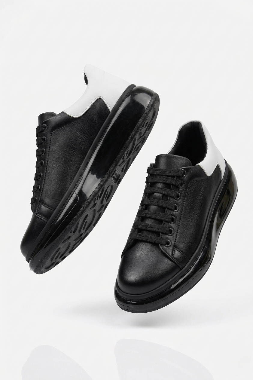 ZRC295 Yüksek Kalite Air Kalın Taban Erkek Sneaker Siyah Arkası Beyaz
