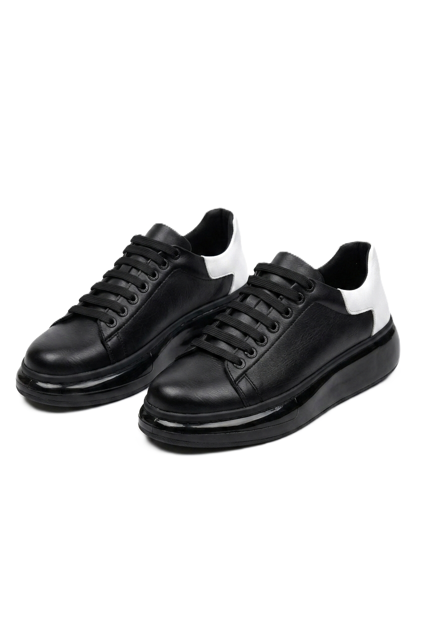 ZRC295 Yüksek Kalite Air Kalın Taban Erkek Sneaker Siyah Arkası Beyaz