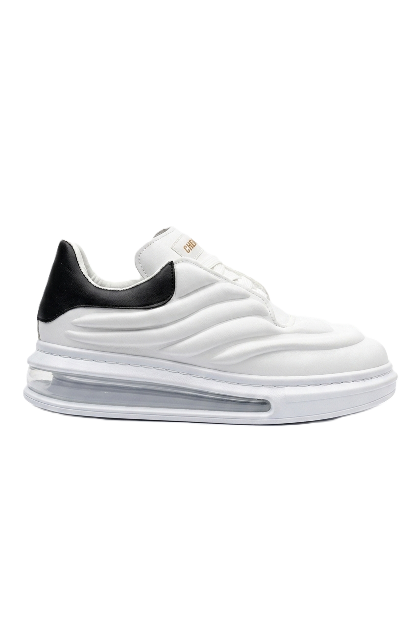 Sollıevo RX Şeffaf Taban Bağcıklı Erkek Sneaker Beyaz Siyah