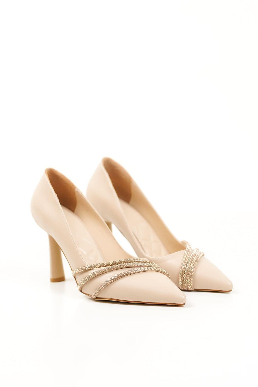 Perth Premium Nude Taşlı Kadın Ayakkabı 8.5 cm