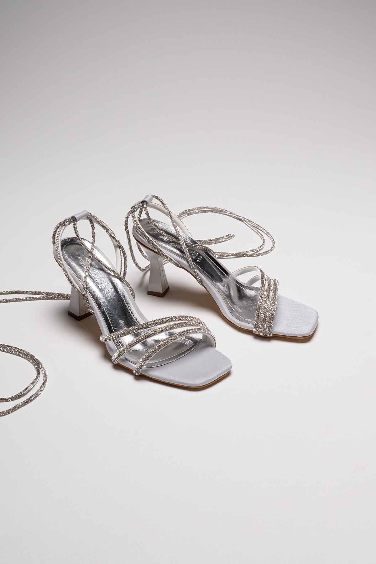 South Premium Gray Stone Women's Heeled Sandals