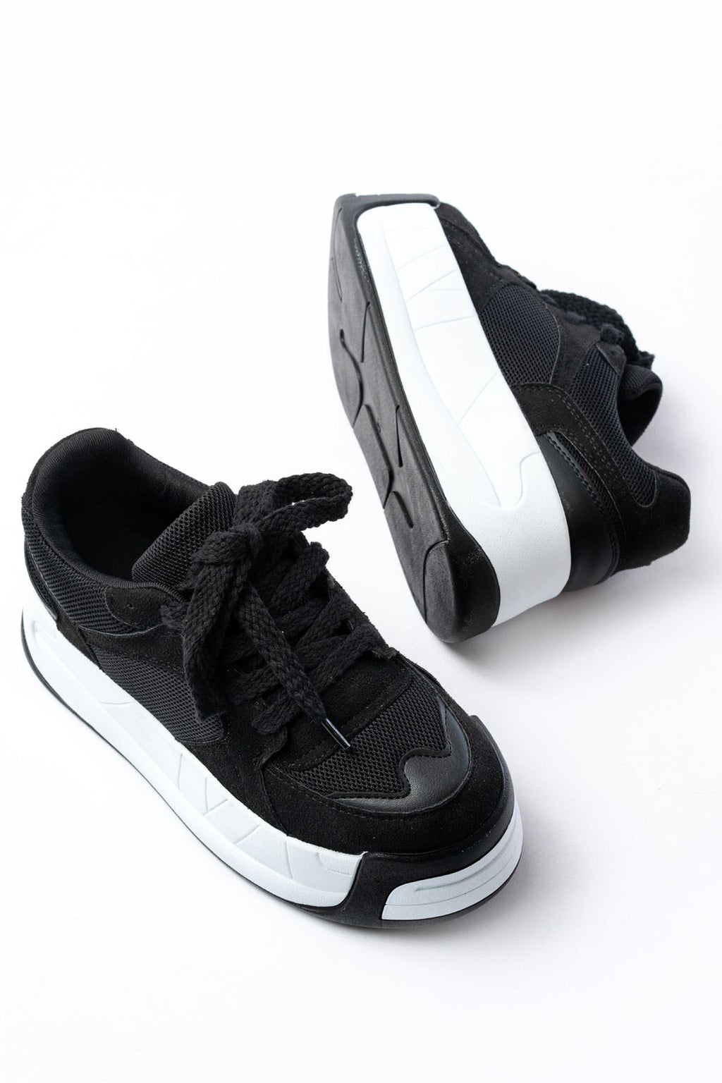 ZRİN-190 Premium Siyah Bağcıklı Fileli Yüksek Taban Günlük Sneaker