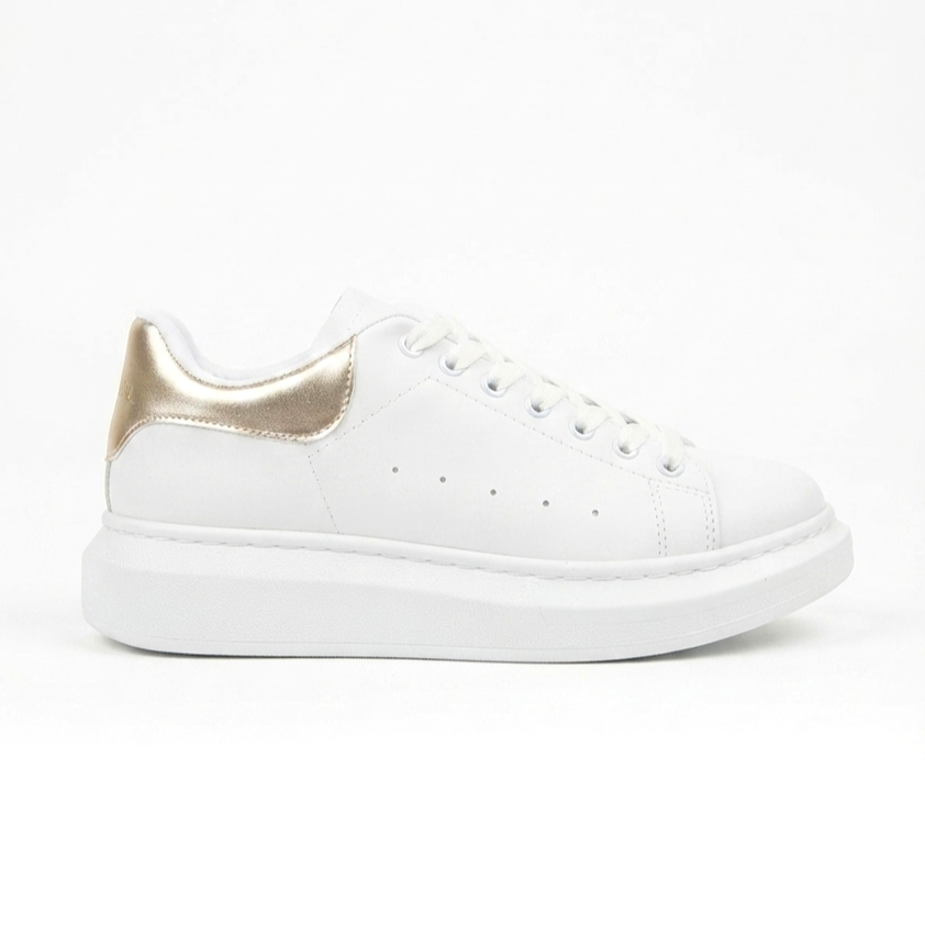 SPECTRA-01 Günlük Bağcıklı Ortopedik Kadın Sneaker Beyaz Altın