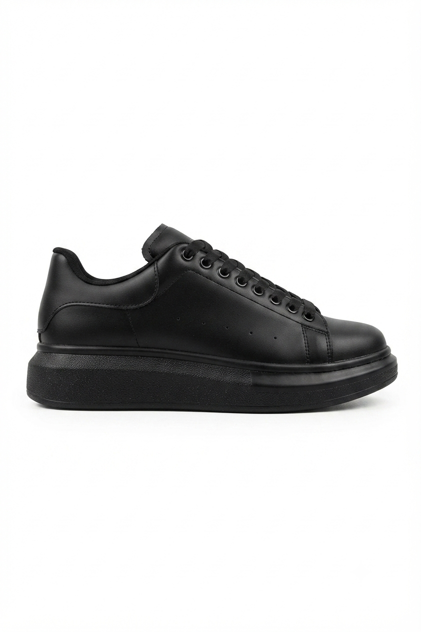 SPECTRA-01 Günlük Bağcıklı Ortopedik Kadın Sneaker Siyah