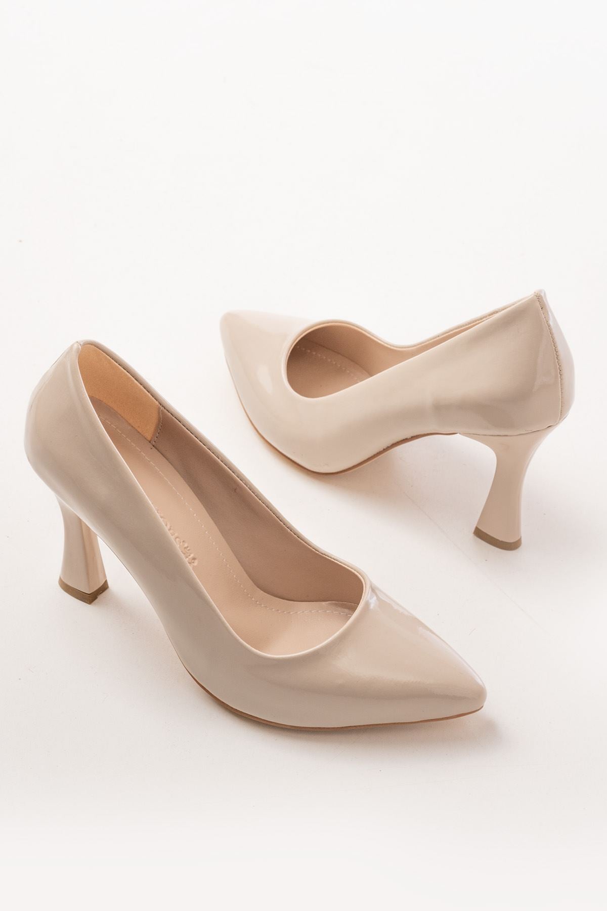 ZRİN-001 Premium Bej Rugan Günlük 9 cm Topuklu Stiletto