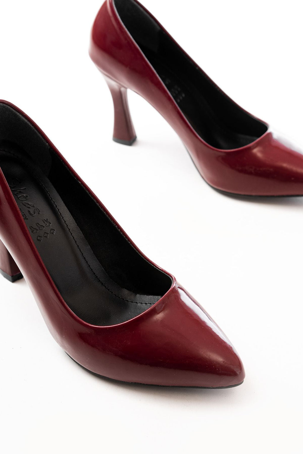 ZRİN-001 Premium Bordo Rugan Günlük 9 cm Topuklu Stiletto