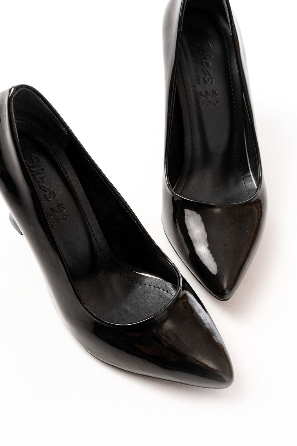 ZRİN-001 Premium Siyah Rugan Günlük 9 cm Topuklu Stiletto
