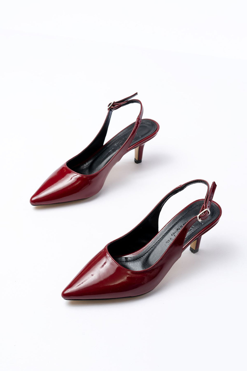 ZRİN-1152 Premium Bordo Rugan Günlük 7 cm Topuklu Ayakkabı