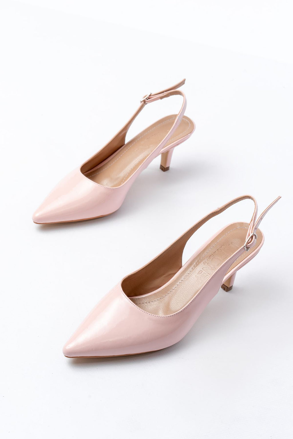 ZRİN-1152 Premium Pembe Rugan Günlük 7 cm Topuklu Ayakkabı