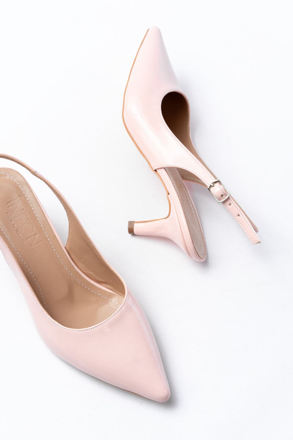 ZRİN-1152 Premium Pembe Rugan Günlük 7 cm Topuklu Ayakkabı