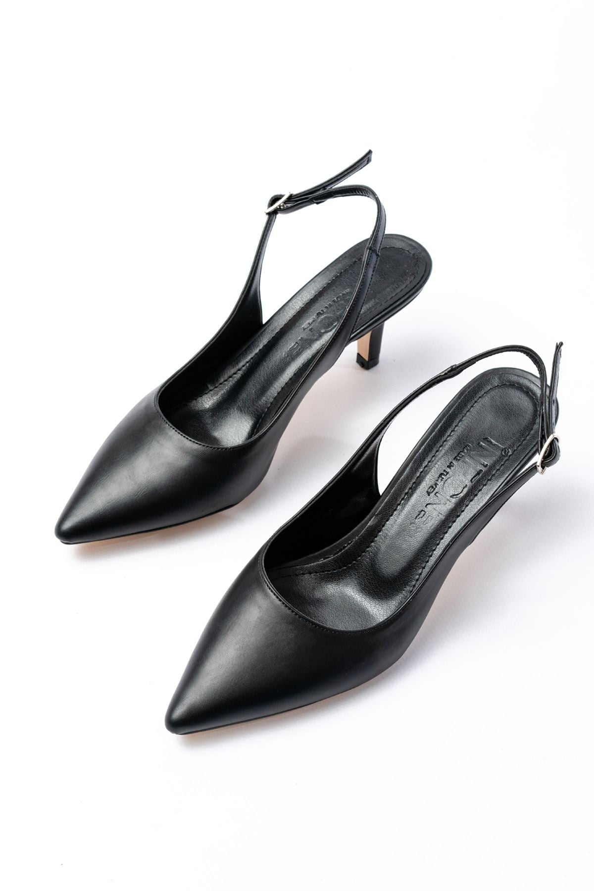 ZRİN-1152 Premium Siyah Günlük 7 cm Topuklu Ayakkabı