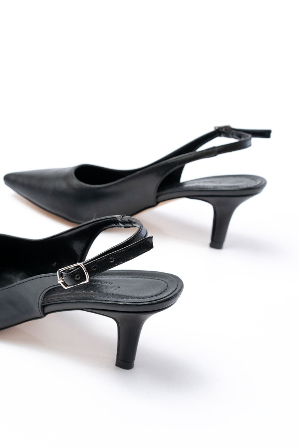 ZRİN-1152 Premium Siyah Günlük 7 cm Topuklu Ayakkabı