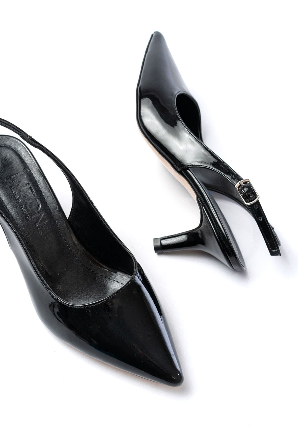 ZRİN-1152 Premium Siyah Rugan Günlük 7 cm Topuklu Ayakkabı