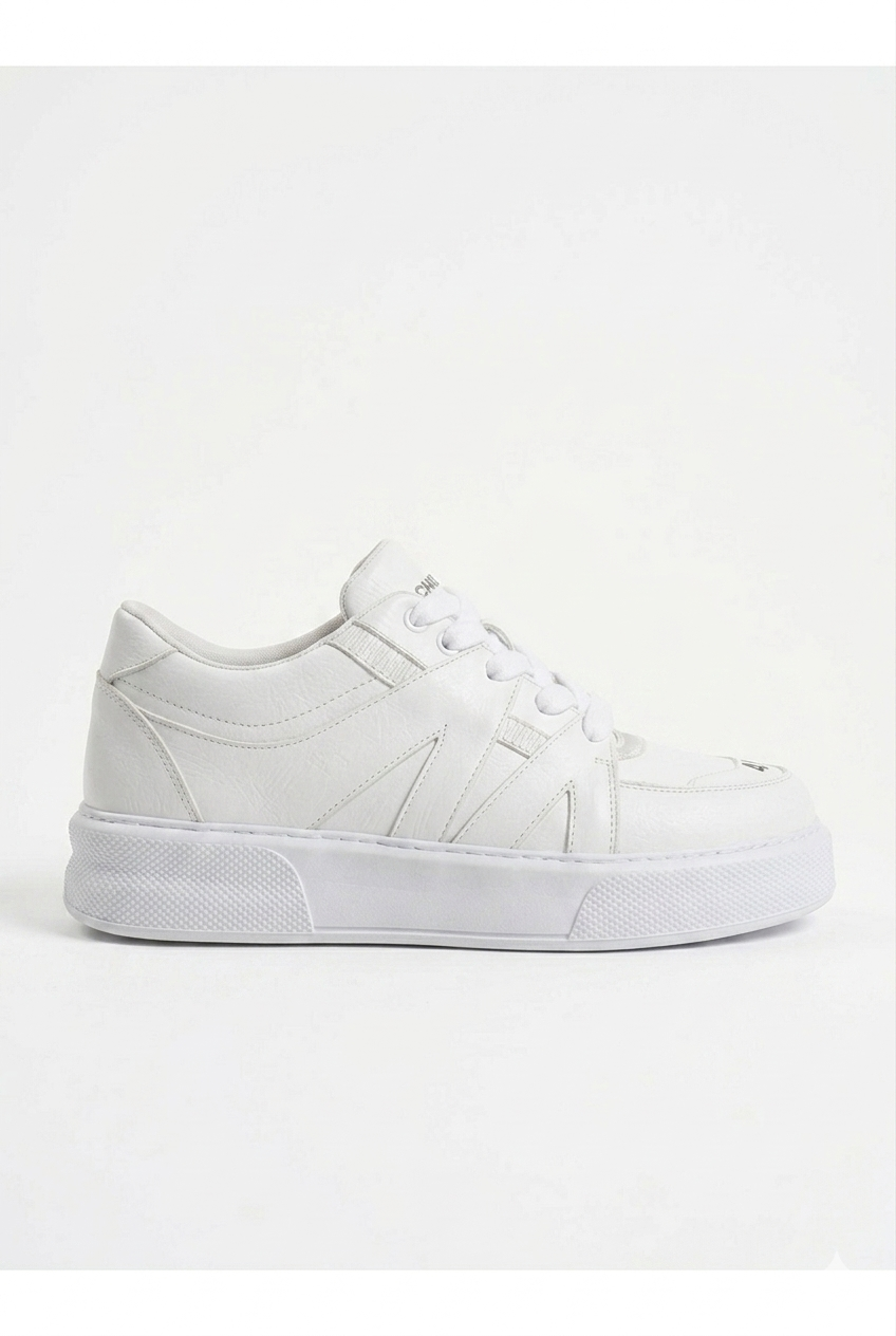 ZRC2407 Yüksek Kalite Kalın Taban Erkek Sneaker Beyaz
