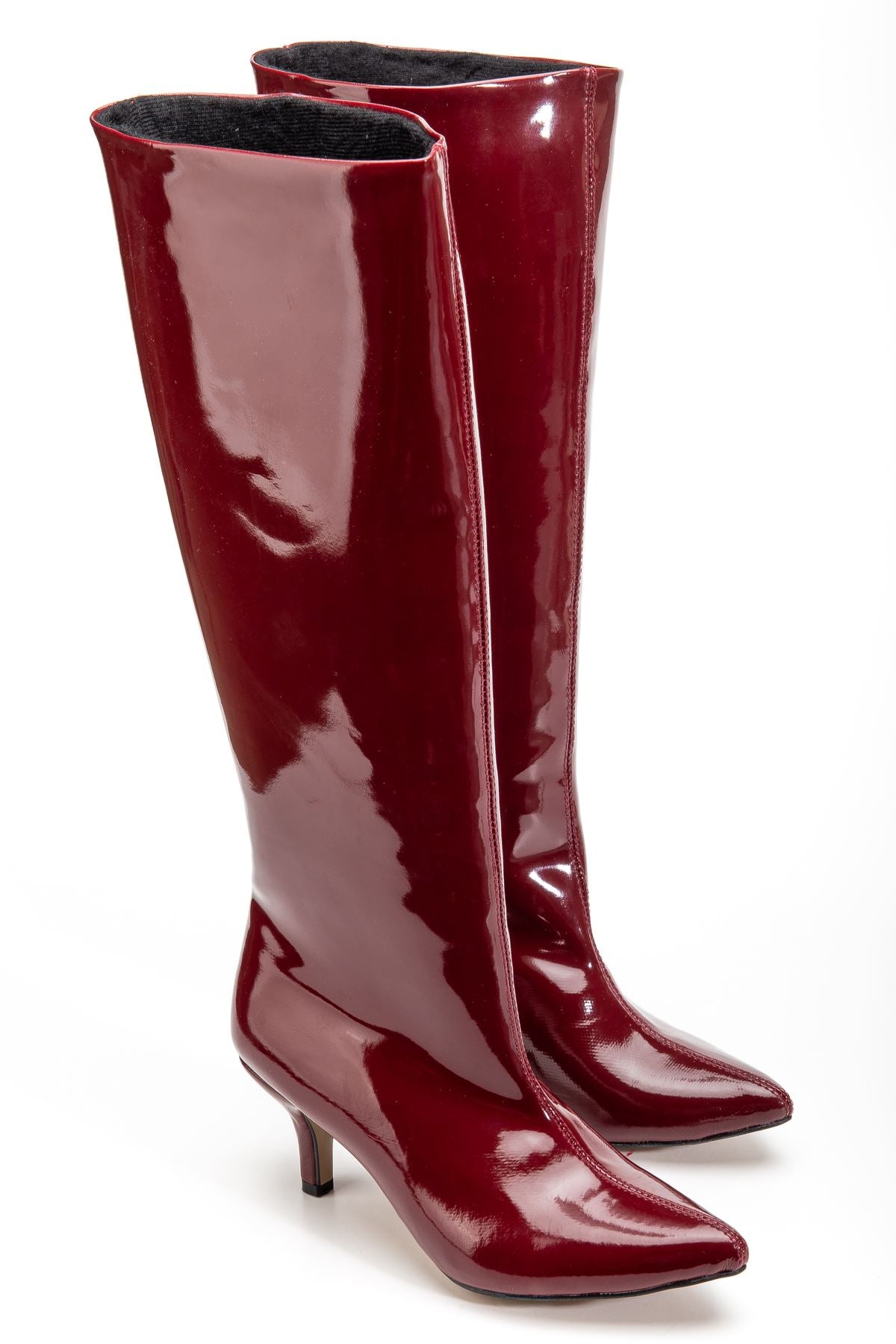 ZRİNX-2025 Premium Bordo Rugan Günlük Kadın Çizme 6,5 cm