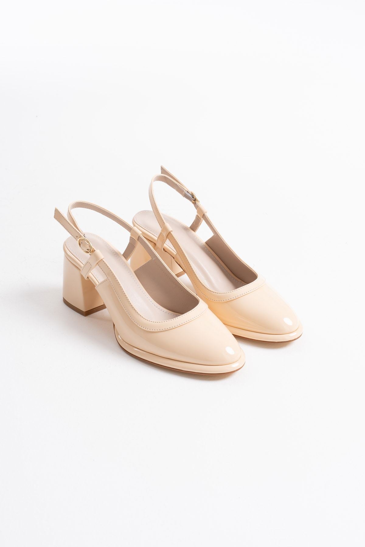Taila Premium Light Yellow Patent Leather Women's High Heels