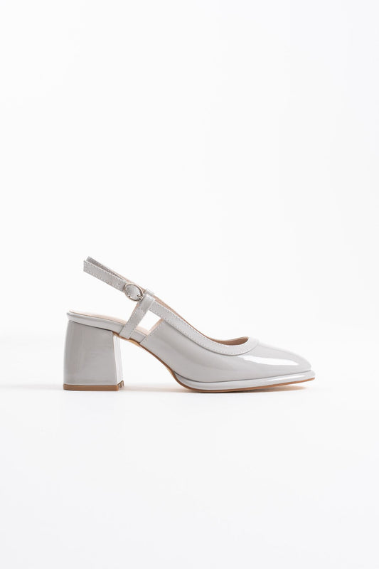 Taila Premium Grey Patent Leather Women's High Heel Shoes
