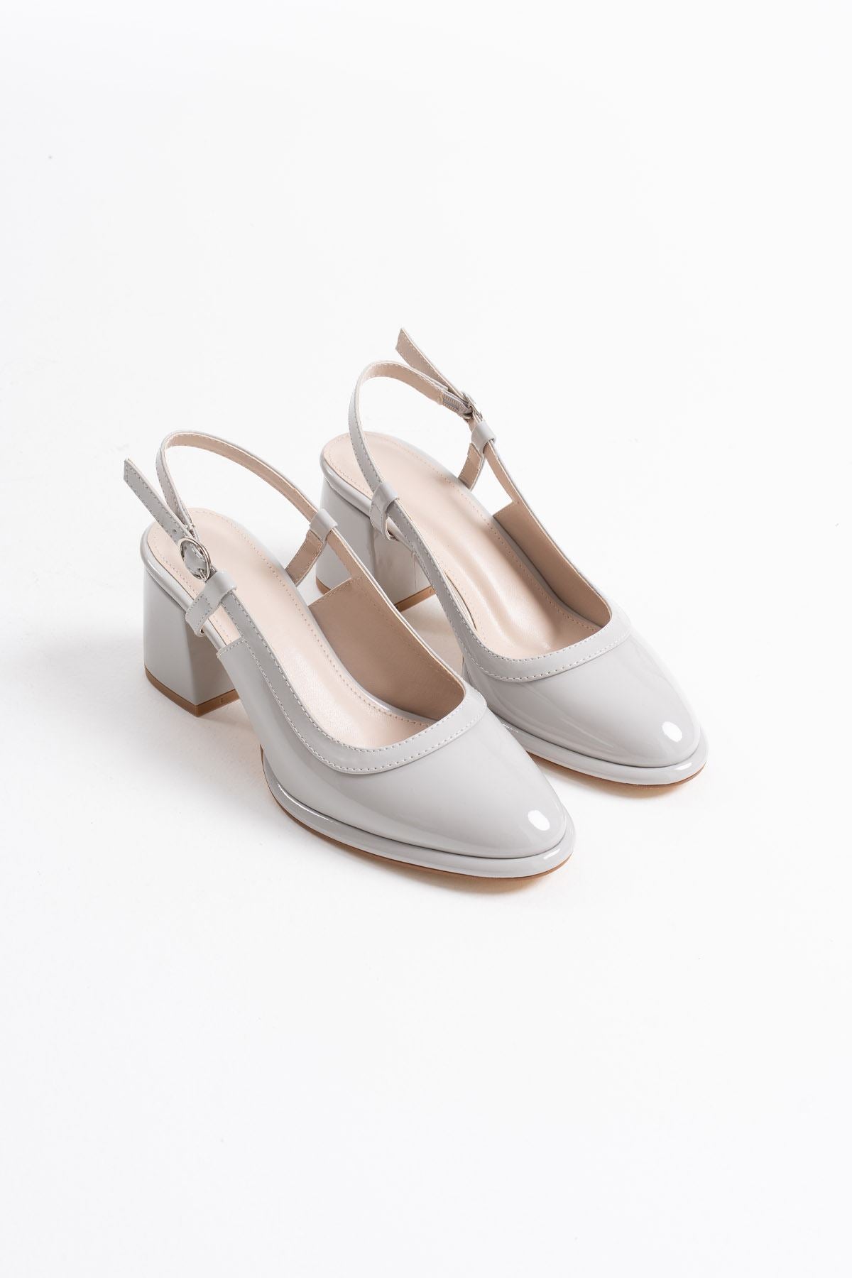 Taila Premium Grey Patent Leather Women's High Heel Shoes