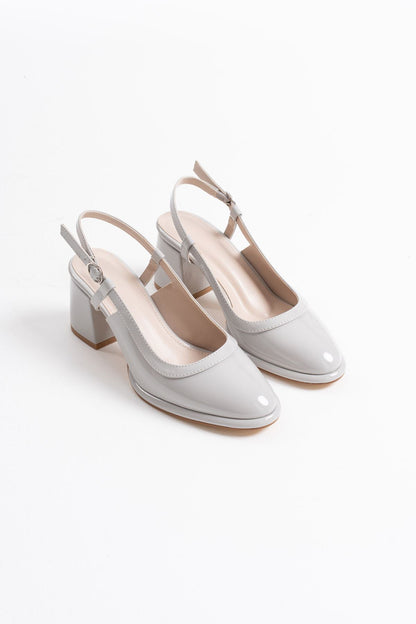 Taila Premium Grey Patent Leather Women's High Heel Shoes