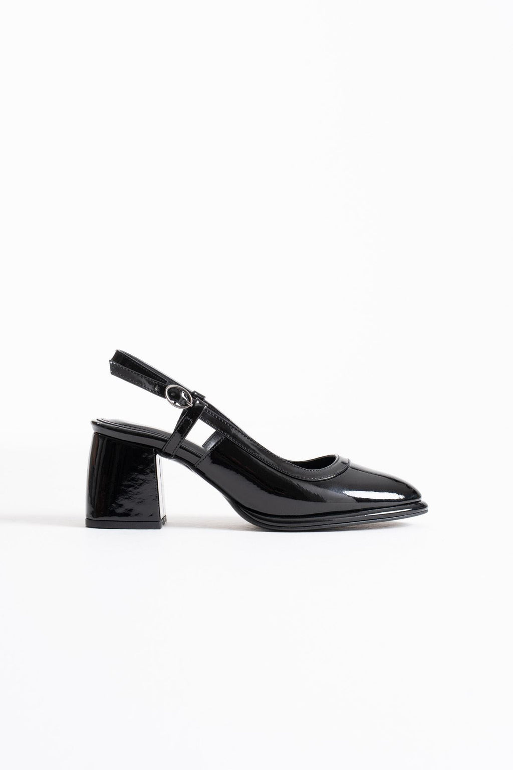 Taila Premium Black Patent Leather Women's High Heel Shoes