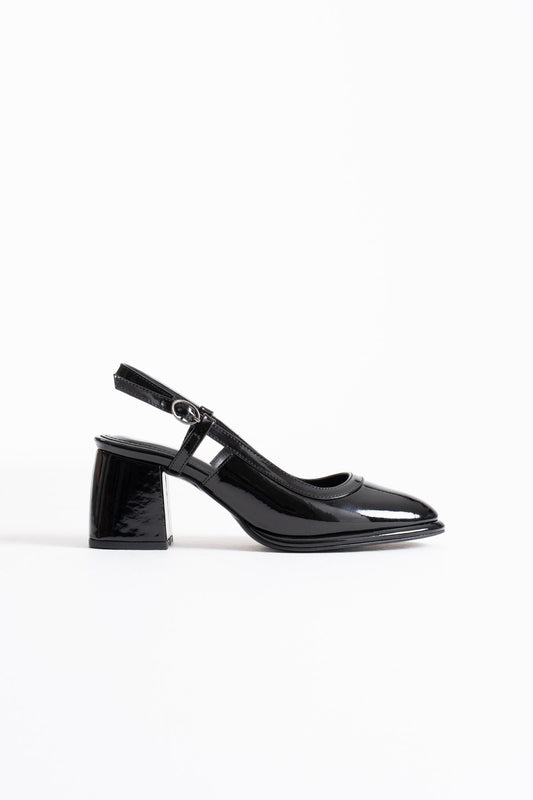 Taila Premium Black Patent Leather Women's High Heel Shoes