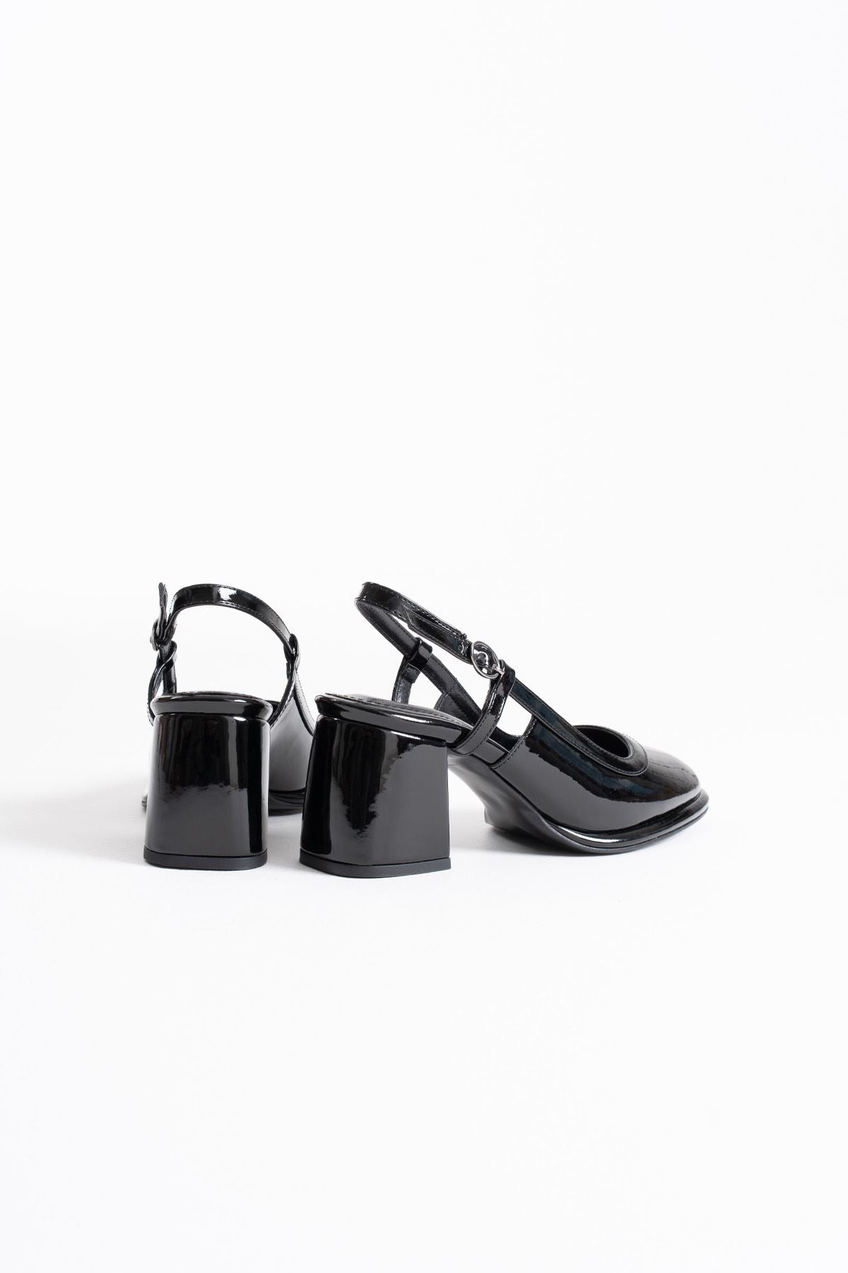 Taila Premium Black Patent Leather Women's High Heel Shoes