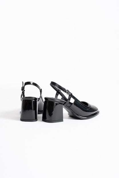Taila Premium Black Patent Leather Women's High Heel Shoes