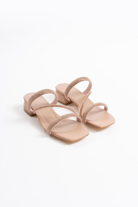 Tanya Premium Nude Women's Stoned Slippers