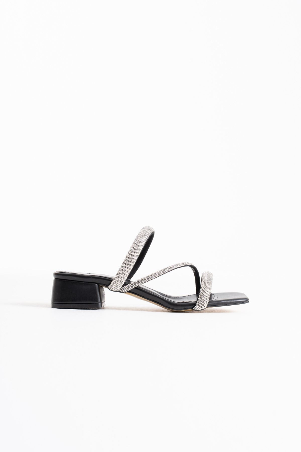 Tanya Premium Black Women's Stoned Slippers