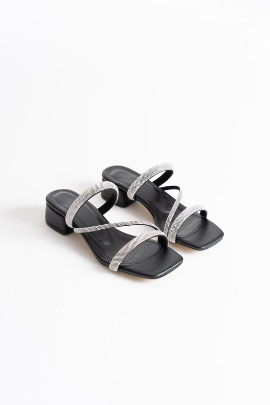 Tanya Premium Black Women's Stoned Slippers