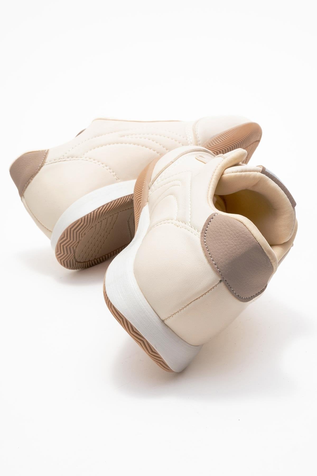 Virto Premium Bej Bağcıklı Kadın Spor Ayakkabı