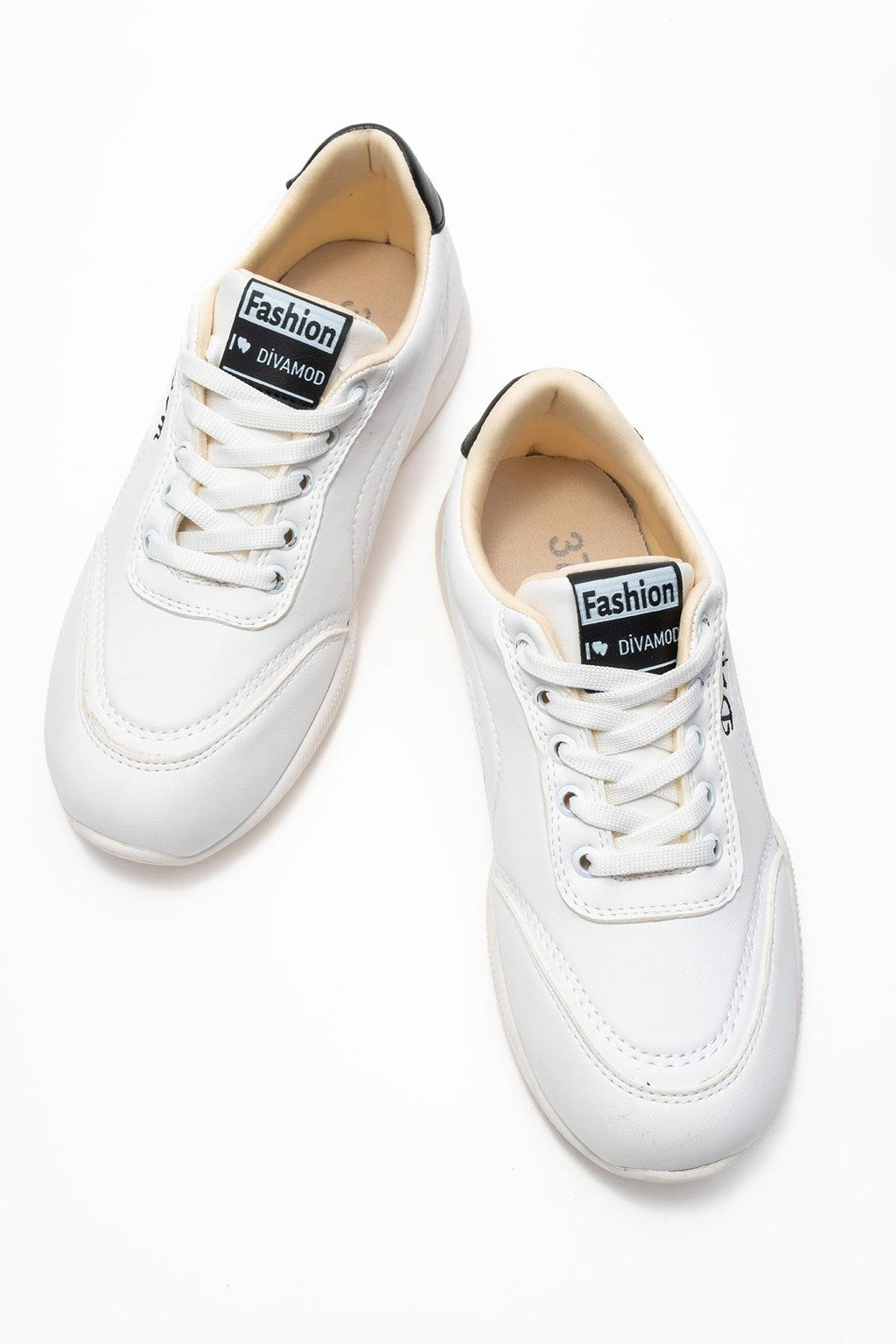 Virto Premium Beyaz Bağcıklı Kadın Spor Ayakkabı