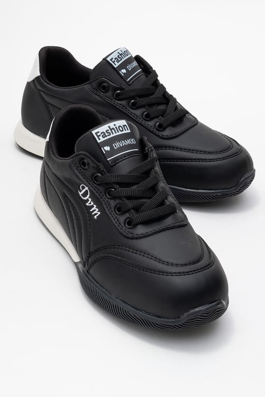 Virto Premium Siyah Bağcıklı Kadın Spor Ayakkabı