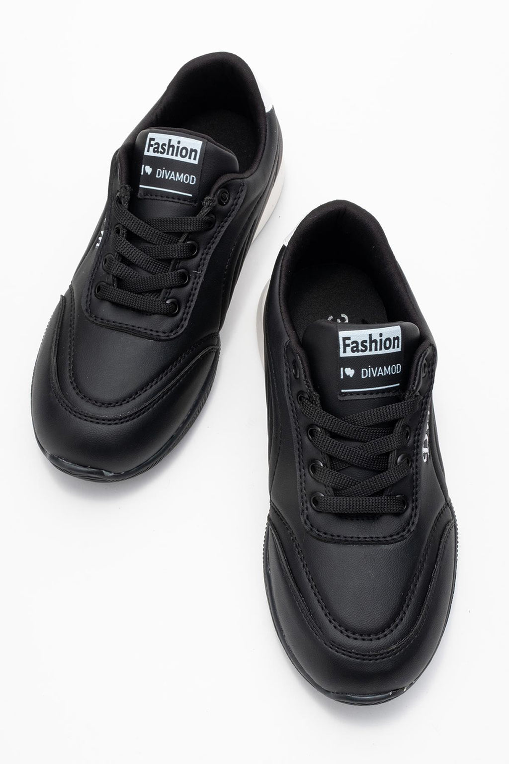 Virto Premium Siyah Bağcıklı Kadın Spor Ayakkabı