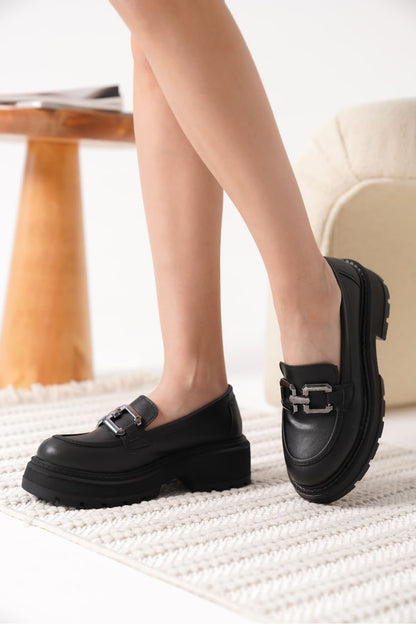 Terry Premium Siyah Kadın Loafer