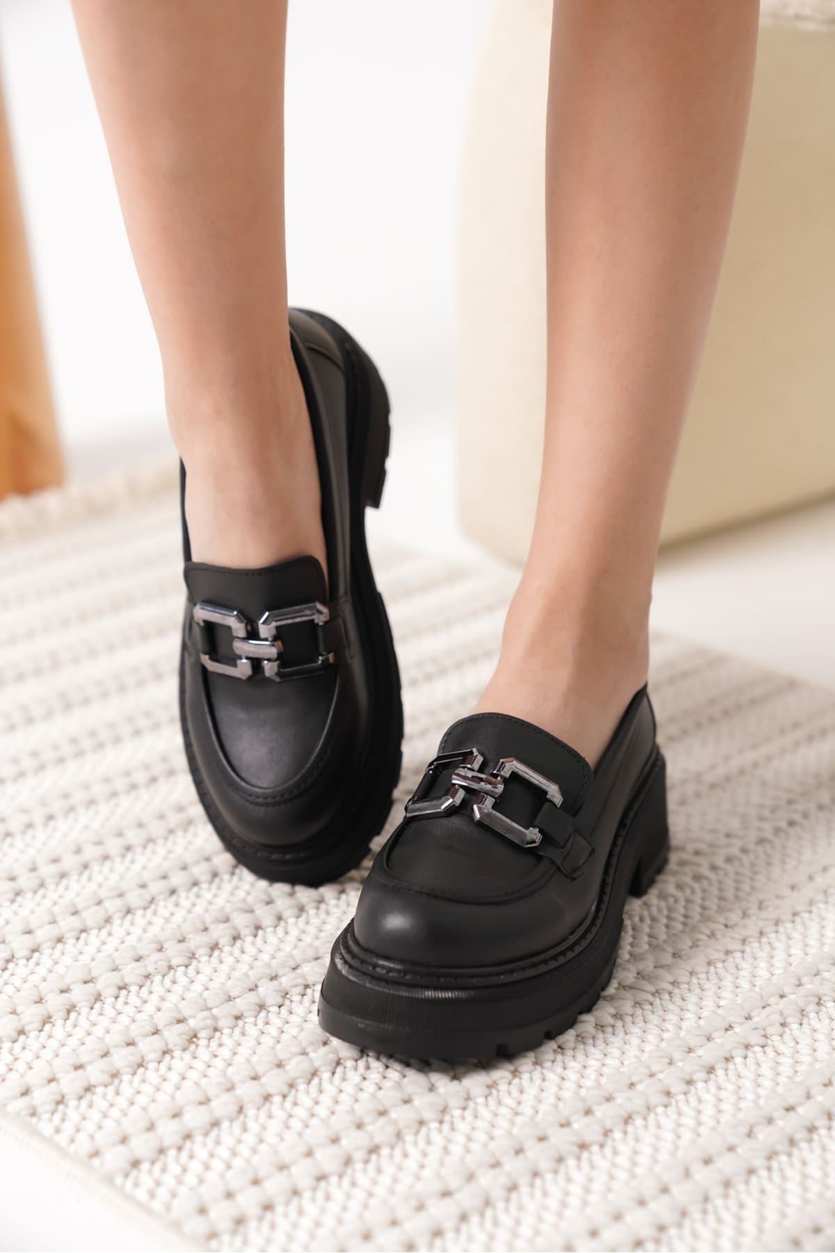 Terry Premium Siyah Kadın Loafer