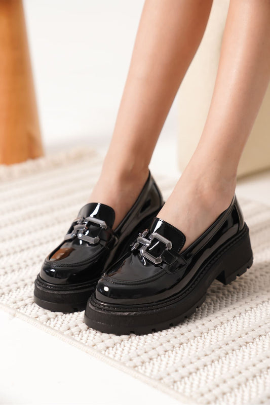 Terry Premium Rugan Siyah Kadın Loafer